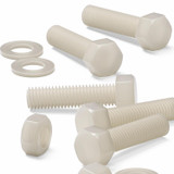 20x bulloni esagonali naturali in nylon PA66 M10 x 40 mm, dadi e rondelle