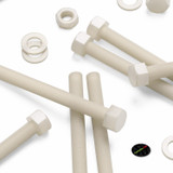 5x bulloni esagonali naturali in nylon PA66 M16 x 150 mm, dadi e rondelle