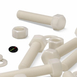 5x Natural Nylon Hex Head Screws & Bolts M20 x 100 mm, Nuts & Washers