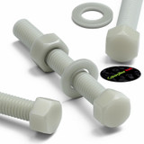 50x bulloni esagonali naturali in PA66 GF M5 x 40 mm, dadi e rondelle