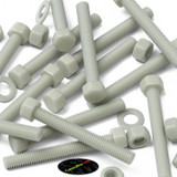 50x bulloni esagonali naturali in PA66 GF M5 x 40 mm, dadi e rondelle