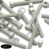 50x bulloni esagonali naturali in PA66 GF M5 x 40 mm, dadi e rondelle