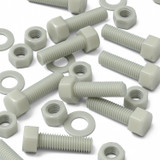 10x bulloni esagonali naturali in PA66 GF M12 x 40 mm, dadi e rondelle
