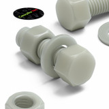 10x bulloni esagonali naturali in PA66 GF M12 x 40 mm, dadi e rondelle