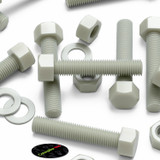 5x Natural Glass Filled Nylon Hex Head Screws M20 x 100 mm, Nuts & Washers