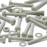 50x bulloni esagonali naturali in PA66 GF M3 x 20 mm, dadi e rondelle