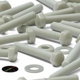50x bulloni esagonali naturali in PA66 GF M3 x 20 mm, dadi e rondelle