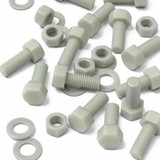 10x bulloni esagonali naturali in PA66 GF M12 x 30 mm, dadi e rondelle