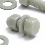 10x bulloni esagonali naturali in PA66 GF M12 x 30 mm, dadi e rondelle