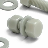 10x Natural Glass Filled Nylon Hex Head Screws M12 x 30 mm, Nuts & Washers