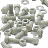 10x bulloni esagonali naturali in PA66 GF M12 x 30 mm, dadi e rondelle
