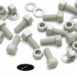 10x bulloni esagonali naturali in PA66 GF M12 x 30 mm, dadi e rondelle