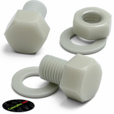 10x bulloni esagonali naturali in PA66 GF M16 x 20 mm, dadi e rondelle