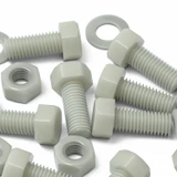 50x Natural Glass Filled Nylon Hex Head Screws M8 x 20 mm, Nuts & Washers