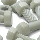 50x bulloni esagonali naturali in PA66 GF M8 x 20 mm, dadi e rondelle