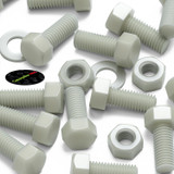 50x bulloni esagonali naturali in PA66 GF M8 x 20 mm, dadi e rondelle
