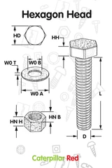 50x Natural Glass Filled Nylon Hex Head Screws M8 x 20 mm, Nuts & Washers