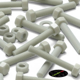 50x bulloni esagonali naturali in PA66 GF M6 x 40 mm, dadi e rondelle