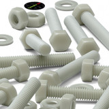 50x bulloni esagonali naturali in PA66 GF M6 x 40 mm, dadi e rondelle