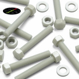 50x bulloni esagonali naturali in PA66 GF M6 x 40 mm, dadi e rondelle