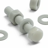 20x Natural Glass Filled Nylon Hex Head Screws M8 x 50 mm, Nuts & Washers