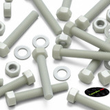 20x bulloni esagonali naturali in PA66 GF M8 x 50 mm, dadi e rondelle