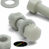 50x bulloni esagonali naturali in PA66 GF M8 x 30 mm, dadi e rondelle