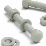 50x bulloni esagonali naturali in PA66 GF M6 x 50 mm, dadi e rondelle