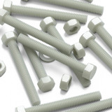 50x Natural Glass Filled Nylon Hex Head Screws M6 x 50 mm, Nuts & Washers