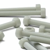 20x Natural Glass Filled Nylon Hex Head Screws M6 x 70 mm, Nuts & Washers
