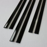 3x 300mm Black low profile flex hinges, flexible living hinges, plexiglass, Continuous Acrylic Piano Hinges