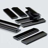 5x Black 50 mm Acrylic Low Profile Flexible Living Hinges, Continuous