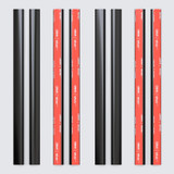 4x cerniere flessibili nere in acrilico 200 mm, autoadesive, senza colla