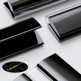 4x Black 500 mm Acrylic / Polycarbonate Low Profile Flexible Living Hinges