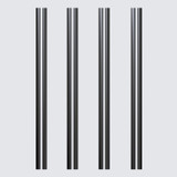 4x Black 500 mm Acrylic / Polycarbonate Low Profile Flexible Living Hinges