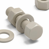 10x Natural PPS Hex Head Plastic Screws & Bolts M5 x 20 mm, Nuts & Washers