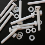 10x viti esagonali naturali in PTFE M5 x 40 mm, dadi e rondelle