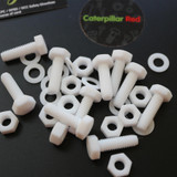 10x Natural PTFE Hex Head Plastic Screws & Bolts M6 x 20 mm, Nuts & Washers