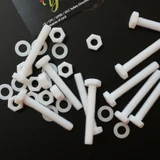 10x Natural PTFE Hex Head Plastic Screws & Bolts M6 x 40 mm, Nuts & Washers