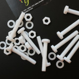 10x Natural PTFE Hex Head Plastic Screws & Bolts M6 x 40 mm, Nuts & Washers