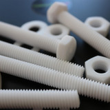 5x Natural PTFE Hex Head Plastic Screws & Bolts M10 x 100 mm, Nuts & Washers