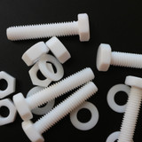 5x viti esagonali naturali in PTFE M8 x 40 mm, dadi e rondelle