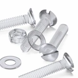50x Clear Acrylic Slotted Countersunk Screws M4 x 20 mm, Nuts & Washers