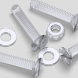 50x viti svasate a taglio in acrilico trasparente M4 x 20 mm, dadi/rondelle
