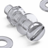 50x Clear Acrylic Slotted Pan Head Screws & Bolts M4 x 20 mm, Nuts & Washers