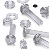 50x Clear Acrylic Slotted Pan Head Screws & Bolts M4 x 20 mm, Nuts & Washers
