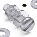 50x Clear Acrylic Slotted Pan Head Screws & Bolts M4 x 20 mm, Nuts & Washers