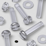 50x Clear Acrylic Slotted Pan Head Screws & Bolts M4 x 20 mm, Nuts & Washers