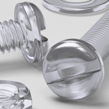 50x Clear Acrylic Slotted Pan Head Screws & Bolts M4 x 20 mm, Nuts & Washers