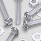 50x viti acriliche trasparenti con intaglio M3 x 20 mm + dadi e rondelle